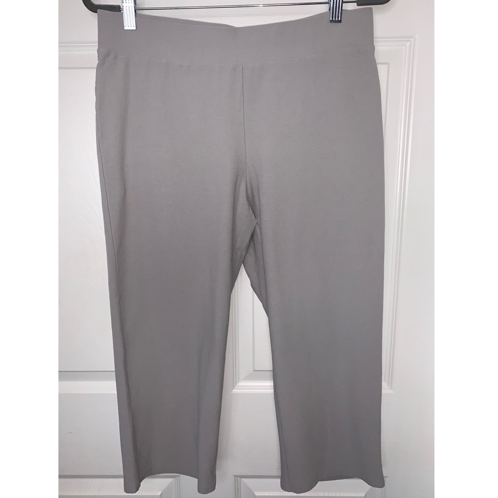 Eileen Fisher Washable Capri Stretch Gray Pants